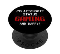 Relationship Status: Gaming and Happy Funny Gamer Humor Joke PopSockets PopGrip Adhésif