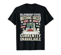 Relationship Status Watching Soccer T-Shirt Graphique avec Valeur