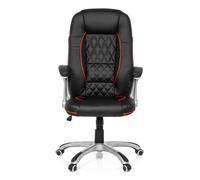 Fauteuil de direction RELAX AB100 simili cuir noir/rouge