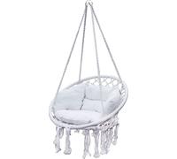 Relax fauteuil suspendu 80 x 60 cm - blanc - Panier suspendu avec coussins pour l'intérieur et l'extérieur