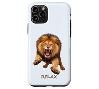 Relax - Fierce Lion Motivation Humour Ironie 2 Formes Mania Coque pour iPhone 11 Pro