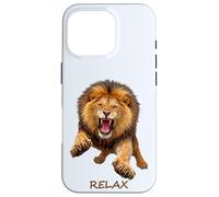 Relax - Fierce Lion Motivation Humour Ironie 2 Formes Mania Coque pour iPhone 16 Pro
