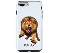Relax - Fierce Lion Motivation Humour Ironie 2 Formes Mania Coque pour iPhone 7 Plus/8 Plus