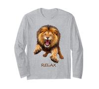 Relax - Fierce Lion Motivation Humour Ironie 2 Formes Mania Manche Longue
