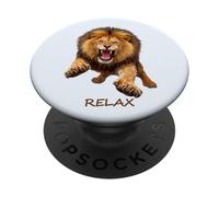 Relax - Fierce Lion Motivation Humour Ironie 2 Formes Mania PopSockets PopGrip Adhésif