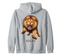 Relax - Fierce Lion Motivation Humour Ironie 2 Formes Mania Sweat à Capuche