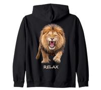 Relax - Fierce Lion Motivation Humour Ironie Formes Mania Sweat à Capuche