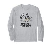Relax I'm a Massage Therapist Minimal Hands Graphic Manche Longue