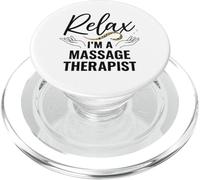 Relax I'm a Massage Therapist Minimal Hands Graphic PopSockets PopGrip pour MagSafe