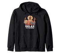 Relax It's Handled Jésus Funny Christian Faith Bible Art Sweat à Capuche