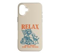 Relax Just Here for The Trash Panda Raccoon Gag Humour Femmes Coque pour iPhone 16 Plus