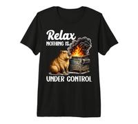 Relax Nothing is Under Control Capybara Sarcastique drôle T-Shirt Haut de Gamme