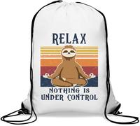Relax Nothing is Under Control Sac de méditation avec cordon de serrage Blanc