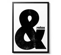 & Relax Poster glyphe, typographie moderne, lettrage minimaliste, art mural élégant pour la maison, idée cadeau, archivage mat, A1 (impression uniquement) - 84,1 x 59,4 cm