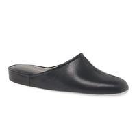 Relax Slippers Chaussons en Cuir Mens Gavin 6 Noir