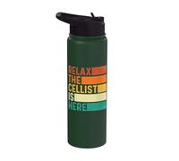 Relax The Cellist Is Here - Professeur de musique pour orchestre de violoncelle Stainless Steel Insulated Water Bottle