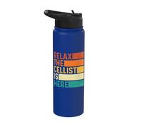 Relax The Cellist Is Here - Professeur de musique pour orchestre de violoncelle Stainless Steel Insulated Water Bottle