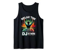Relax The DJ is Here Disque coloré Jockey Musique Party Débardeur