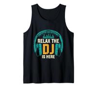 Relax The DJ is Here Lecteur de Musique Amusant pour Homme Débardeur