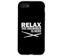Relax The Drummer is Here Drumming Drumming Coque pour iPhone SE (2020) / 7/8