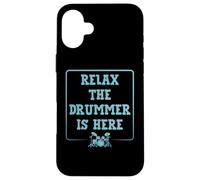 Relax The Drummer is Here Funny Awesome Drumming Dad Gear Coque pour iPhone 16 Plus