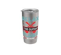Relax The Guitar Player Is Here Musique rétro Gobelet isotherme en acier inoxydable double paroi
