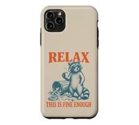 Relax This is Fine Enough Funny Raton Laveur Café Humour Femme Coque pour iPhone 11 Pro Max