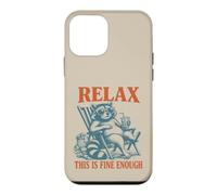 Relax This is Fine Enough Funny Raton Laveur Lover Humour Femme Coque pour iPhone 12 Mini