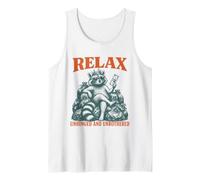 Relax UnHing&Unbothered Funny Raccoon Humour Queen King Débardeur