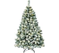 RELAX4LIFE 142 cm Sapin de Noël Lumineux LED, Arbre de Noël avec Socle en Métal, pour Maison/Bureau/Magasin, 400 Branches