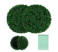 RELAX4LIFE 2 Boules de Buis Artificielles, Fausses Boules de Verdure Rondes, Protection Solaire, Boules Décoratives de Jardin pour Jardin Porche Fête Mariage (Pterocarpus,Φ52cm)