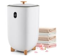 RELAX4LIFE 2-en-1 Chauffe-Serviettes Esthetique 35L avec Chauffage à Air PTC, Température Réglable, Minuterie, Sèche Serviette Électrique pour Linges Chaudes, Peignoirs, Couverture, Pyjamas Spa