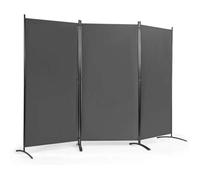 RELAX4LIFE 3 Pcs Paravent Pliable 260X183CM sur Pieds Incurvé | Cadre Métal | Cloison de Séparation | Charnières Résistantes | Gris