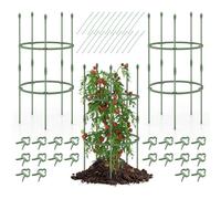 RELAX4LIFE 3 Treillis de Jardin Réglables 102 cm 2-en-1, Tuteur de Tomates de Jardin, Support de Plante pour la Cage à Tomatespour Les Plantes Grimpantes,Vignes,Fleurs, Plantes en Pot (φ50x102cm)