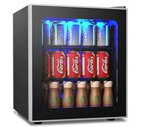 RELAX4LIFE 46L Refroidisseur de Boissons 4-16°C avec LED&Porte en Verre&Bac de récupération, Réfrigérateur Rétro de Bière, Mini Rrigo Silencieux pour Cuisine Chambre Bar Boutique