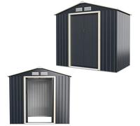 RELAX4LIFE Abri de Jardin en Acier Galvanisé 7,06 avec Abri d'Extension - Portes Coulissantes&Fenêtres de Ventilation,277x245x202cm