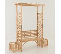 RELAX4LIFE Arche de Jardin avec Banc 2 Places et Treillis Latéral Supérieur pour Plantes Grimpantes, Arceau avec Banc de Jardin Décoratif Extérieur, pour Jardin Terrasse Patio (L | 185x44x203cm)