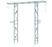 RELAX4LIFE Arche Jardin Métal 2M avec Mangeoire à Oiseaux, Arche avec Treillis pour Plantes Grimpantes, Panier, Crochets, Support pour Rosier Raisin Concombre (Vert)