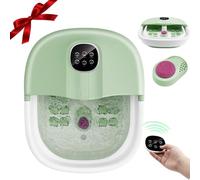 RELAX4LIFE Bain de Pied Pliable | Thalasso Pied Chauffant Massant | Bulles et Rouleaux | Chauffage 41-45℃ | Minuterie | Télécommande | Pierre Ponce | Spa Pieds Massage Shiastu