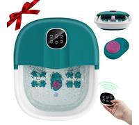 RELAX4LIFE Bain de Pied Pliable | Thalasso Pied Chauffant Massant | Bulles et Rouleaux | Chauffage 41-45℃ | Minuterie | Télécommande | Pierre Ponce | Spa Pieds Massage Shiastu