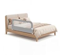 RELAX4LIFE Barrière de Lit Rabattable 120 cm, Barriere de Securite Enfant Lit, Double Verrouillage, Maille Respirante, Base Métallique, Protection Anti-Chute, pour Matelas 10-28 cm d'Épaisseur (Gris)