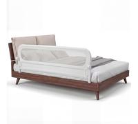 RELAX4LIFE Barrière de Lit Rabattable 200 cm, Barriere de Securite Enfant Lit, Double Verrouillage, Maille Respirante, Base Métallique, Protection Anti-Chute, pour Matelas 10-28 cm d'Épaisseur (Blanc)