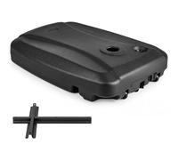 RELAX4LIFE Base de Parasol en HDPE à Remplir d'eau et Sable 102KG avec 2 Roues,Barre Transversale en Métal, Socle Pied de Parasol Déporté pour Jardin Terrasse (51L)