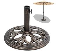 RELAX4LIFE Base de Parasol en Résine avec Tube en Acier INOX pour Diamètre 38-48MM, Support de Parasol/Parapluie Utilisable en Intérieur et Extérieur (Rond Creux, Φ450 x H320 mm)