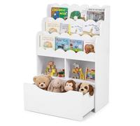 RELAX4LIFE Bibliothèque Montessori Enfant avec roulettes (Blanc)