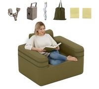 RELAX4LIFE Canapé Gonflable Convertible 1 Place, Fauteuil de Camping Gonflable Extérieur avec Pompe Portable|Sac de Transport|Sangles Latérales pour Camping, Voyages, Fêtes 176 x 84 x 81 cm