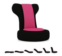 RELAX4LIFE Chaise de Sol avec Dossier Réglable en 5 Niveaux, 14 Positions d'Appuie-tête, Housse en Maille Respirant, Fauteuil de Jeu au Sol Reclinable pour Lecture Méditation Charge 140KG (Rose)
