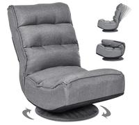 RELAX4LIFE Chaise de Sol Pliable Réglable en 5 Positions, Fauteuil au Sol en Fer à 360° ,Chaise de Meditation pour