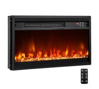 RELAX4LIFE Cheminée Électrique Encastrable 1500W | Cheminee Decorative avec Effet Flamme LED | Chauffage 17-32°C | 8 Couleurs | 3 Luminosités | 5 Vitesses | Minuterie | Thermostat | 37 m² (61x34 cm)