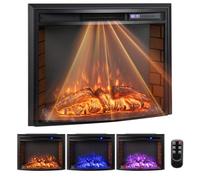 RELAX4LIFE Cheminée Électrique Encastrable 750W/1500W | Cheminee Decorative avec Effet Flamme LED | Chauffage 17-28℃| 3 Couleurs | 2 Modes | 6 Luminosités | Télécommande | Silencieuse | 37㎡